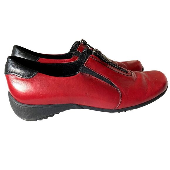 Munro Berkley Leather Sneaker in Red Women's Sz‎ 6N Designer Comfort - Picture 1 of 12